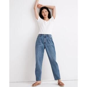 MADEWELL Baggy Tapered Jeans in Jewell Wash Light Size 23 Barrel 2021